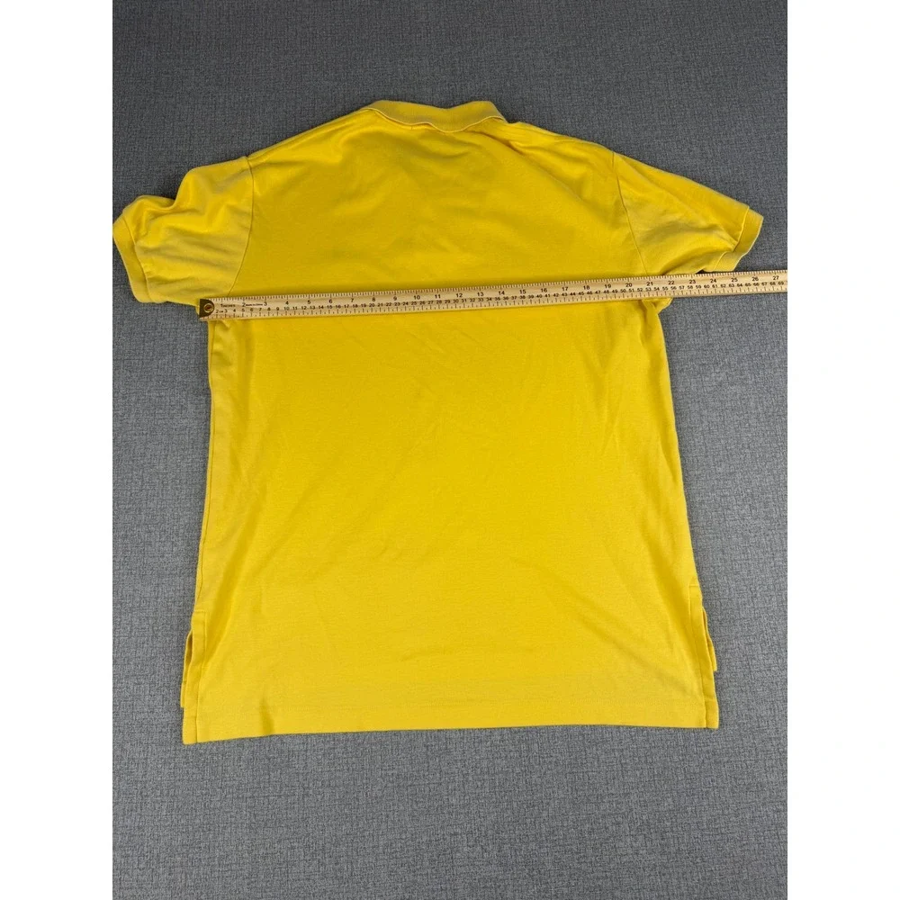 Polo Ralph Lauren MensYellow Short Sleeve Pique Polo Shirt Size M Turquoise Logo